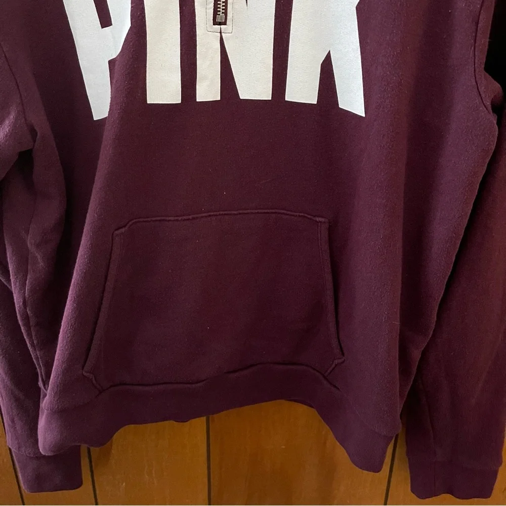 Rare PINK Victoria's Secret VS Palm LOGO Pullover Sweatshirt Top Large - Picture 5 of 8